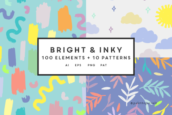 Bright Colorfu Summer Vector Pattern Set
