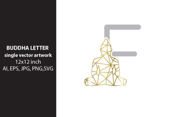 Buddha Letter F Vector Art