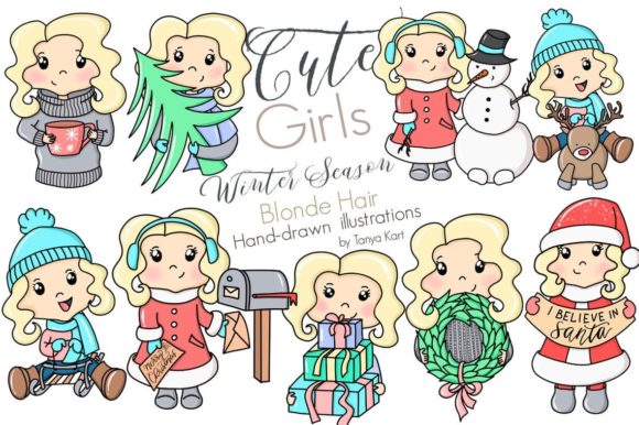 Cute Girls Blonde Hair Winter Season