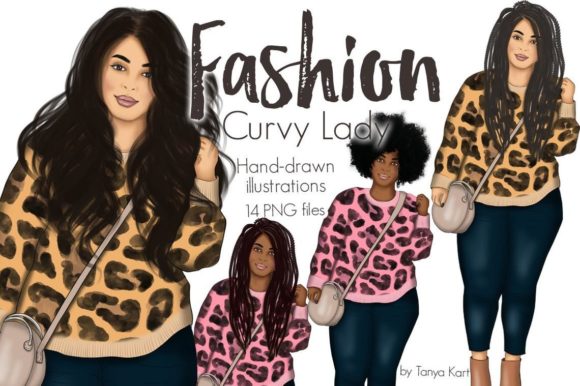 Fashion Curvy Lady Clipart