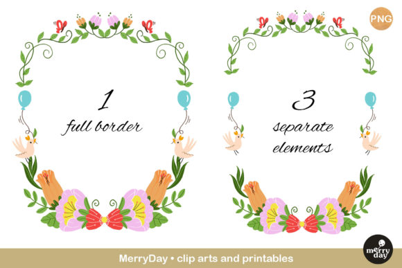 Flowers Border Graphic Element Clip Art