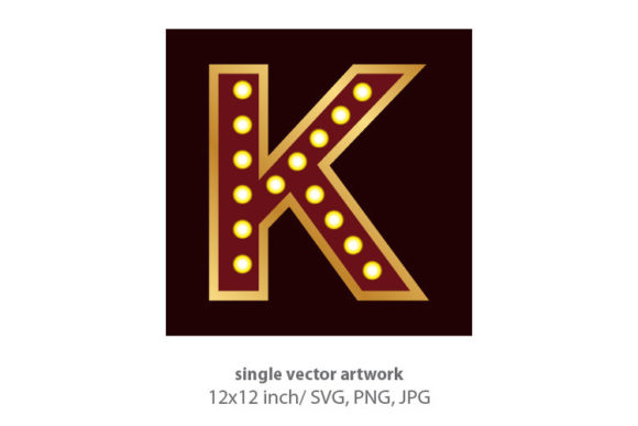 Light Bulbs Inside Decorative Letter K: A Versatile Digital Art Asset