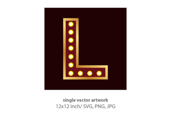 Lights Bulbs Inside Decorative Letter L: A Strategic Design Element for Creative and Professional Use