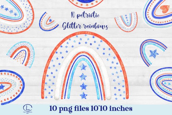 Patriotic Rainbows Clip Art for Creative Projects