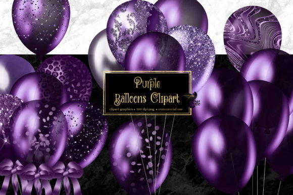 Purple Balloons Clipart for Creative Projects