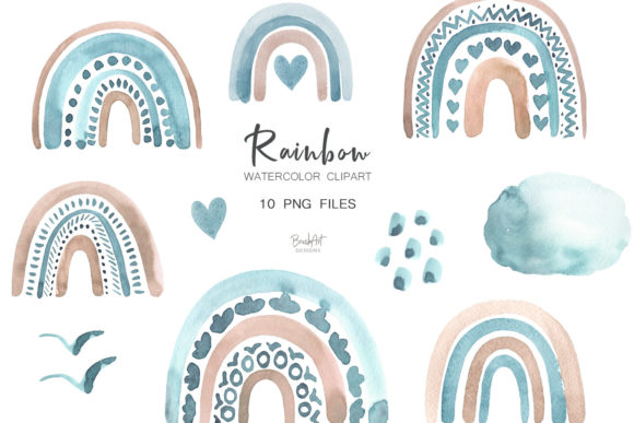 Rainbow Blue Clipart for Creative Projects