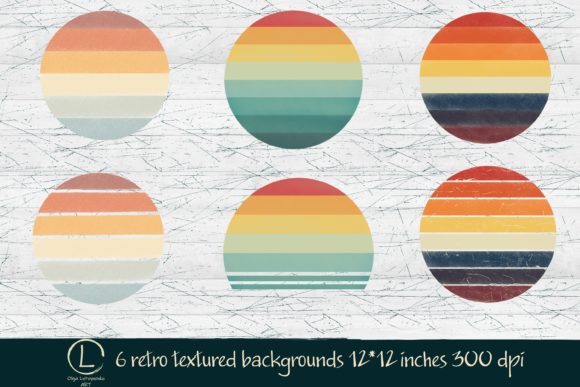 Retro Sunsets Background 6 Files Png: A Creative Resource for Designers and DIY Enthusiasts