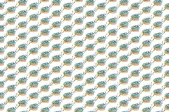 Seamless Leaf Pattern with One Line