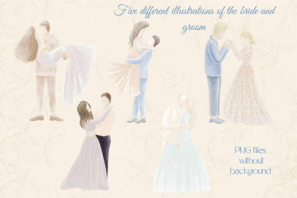 Set Illustrations Wedding History and 25 Types of Illustrations of a Couple in Love