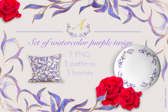 Set Purple Twigs: Creative Design Tools